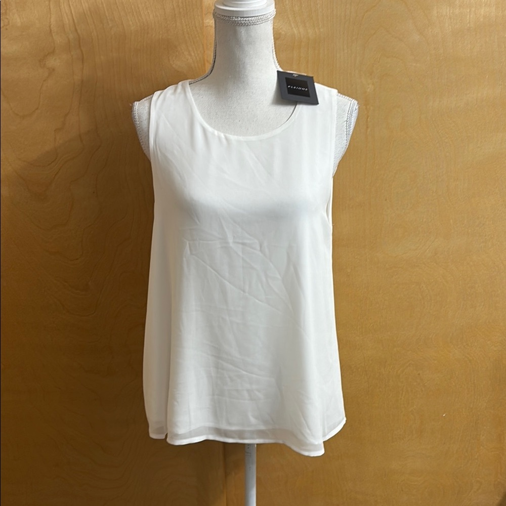 NWT Pleione White Sleeveless Top Size S